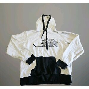 Gongshow Hockey Sweatshirt Men's Size XL Black/White Bear Logo‎ Drawstring